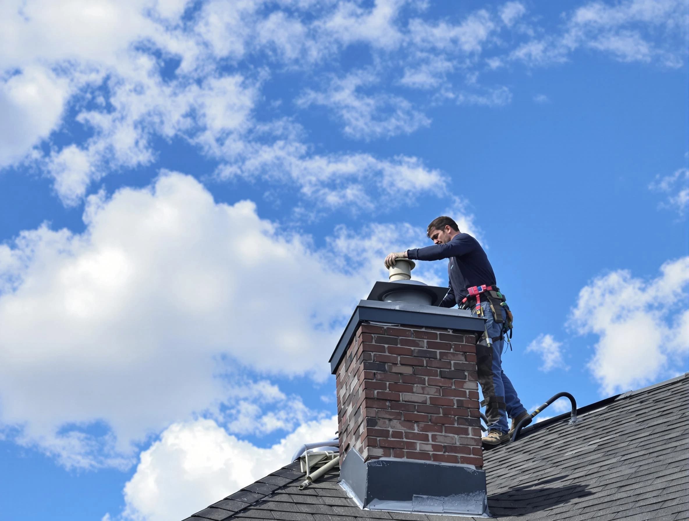 Millcreek Chimney Sweep installing a sturdy chimney cap in Millcreek, UT