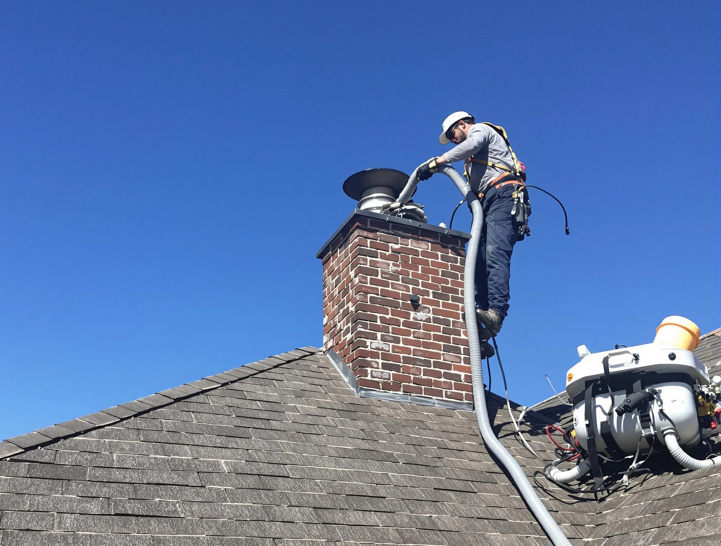 Dedicated Millcreek Chimney Sweep team member cleaning a chimney in Millcreek, UT