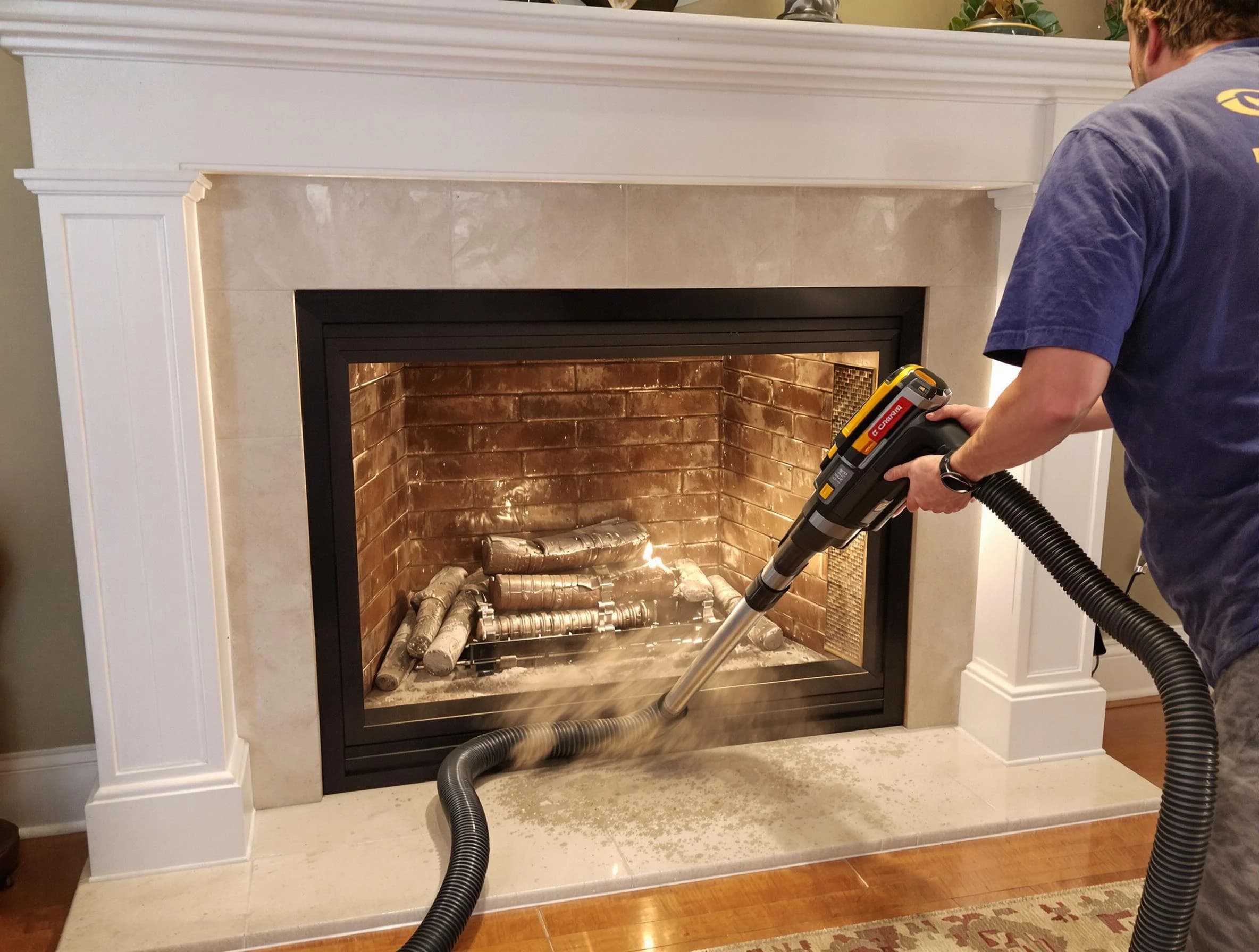 Fireplace cleaning performed by Millcreek Chimney Sweep in Millcreek, UT
