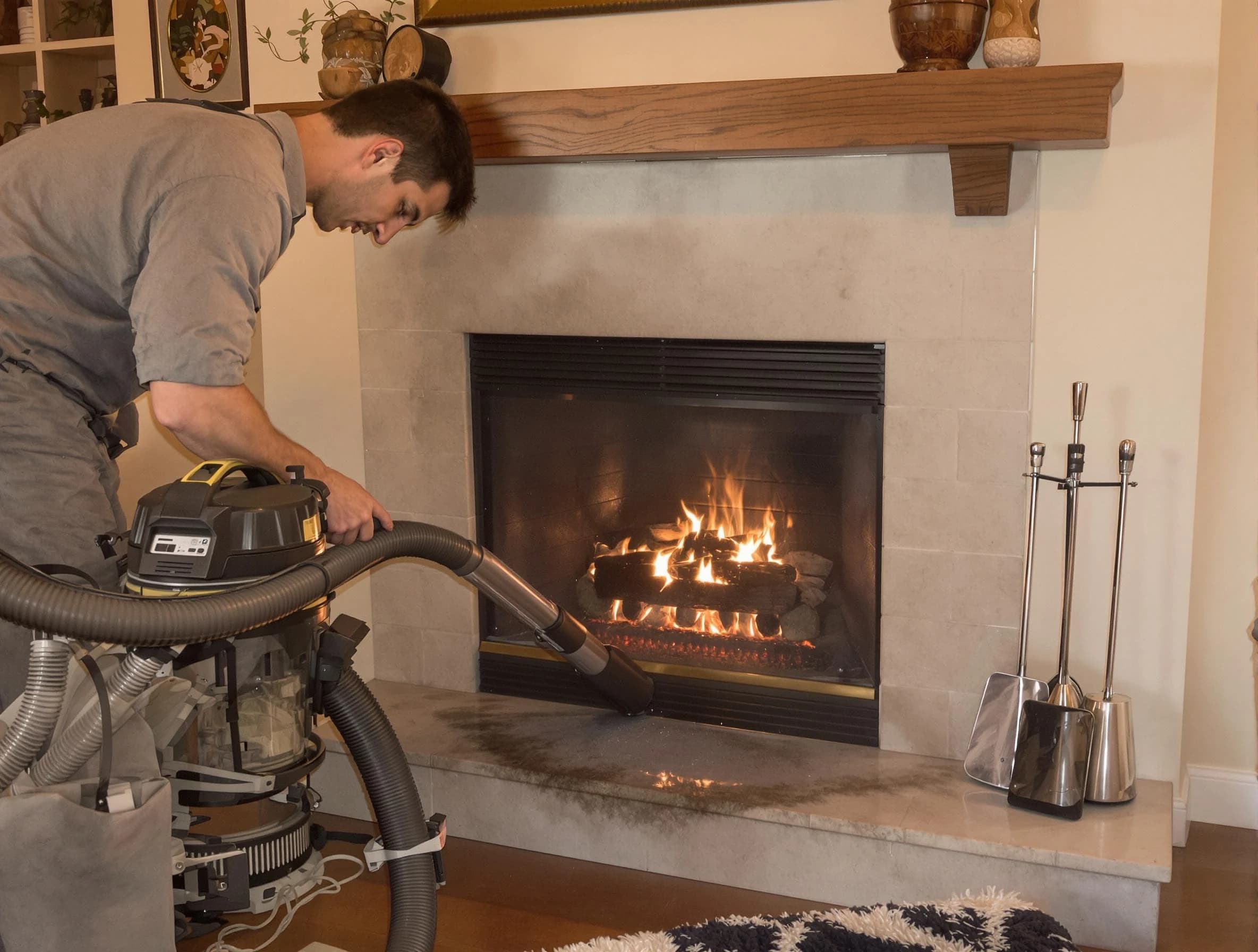 Routine fireplace upkeep by Millcreek Chimney Sweep in Millcreek, UT
