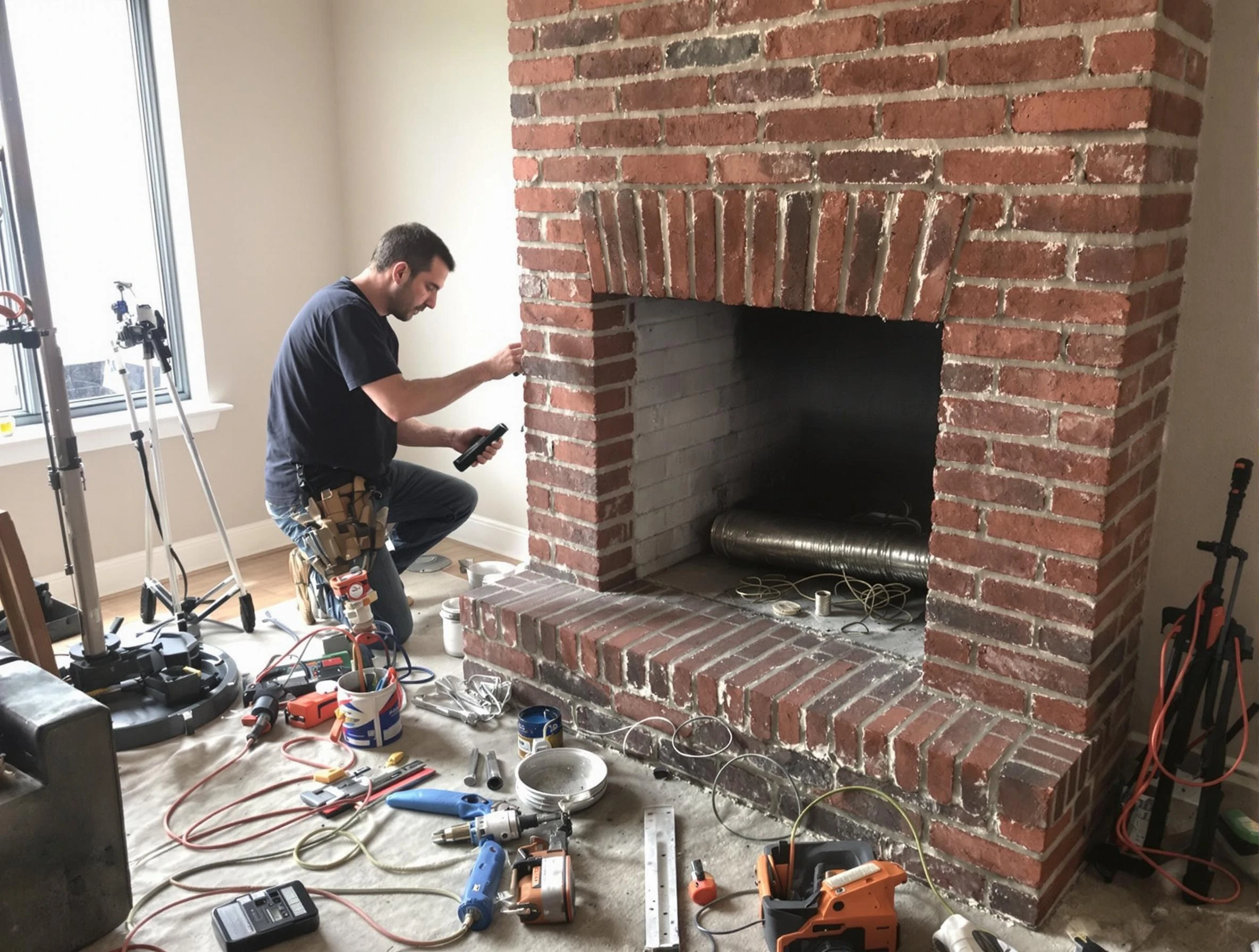 Millcreek Chimney Sweep specialist finalizing chimney liner service in Millcreek, UT