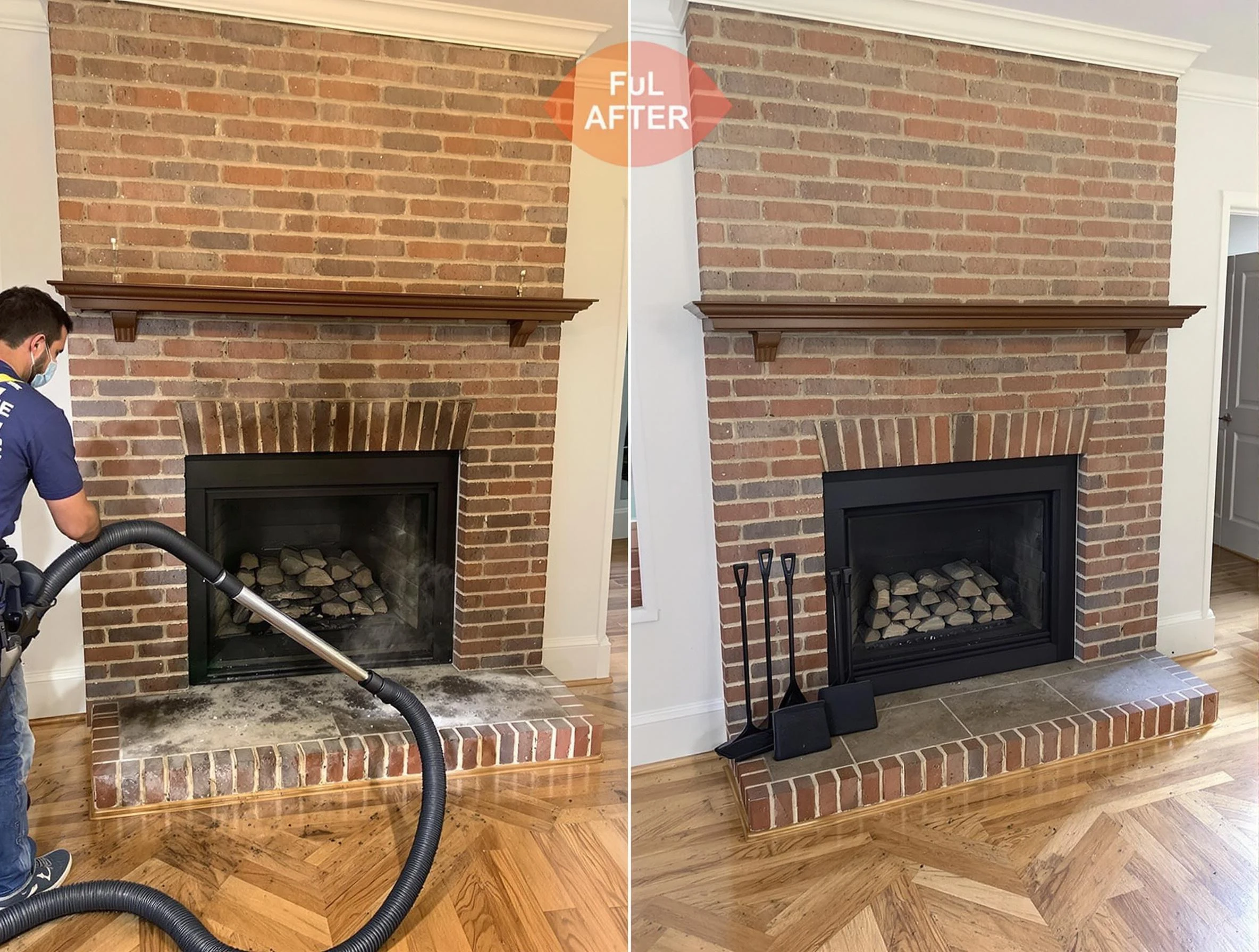 Millcreek Chimney Sweep carefully sanitizing a fireplace in Millcreek, UT