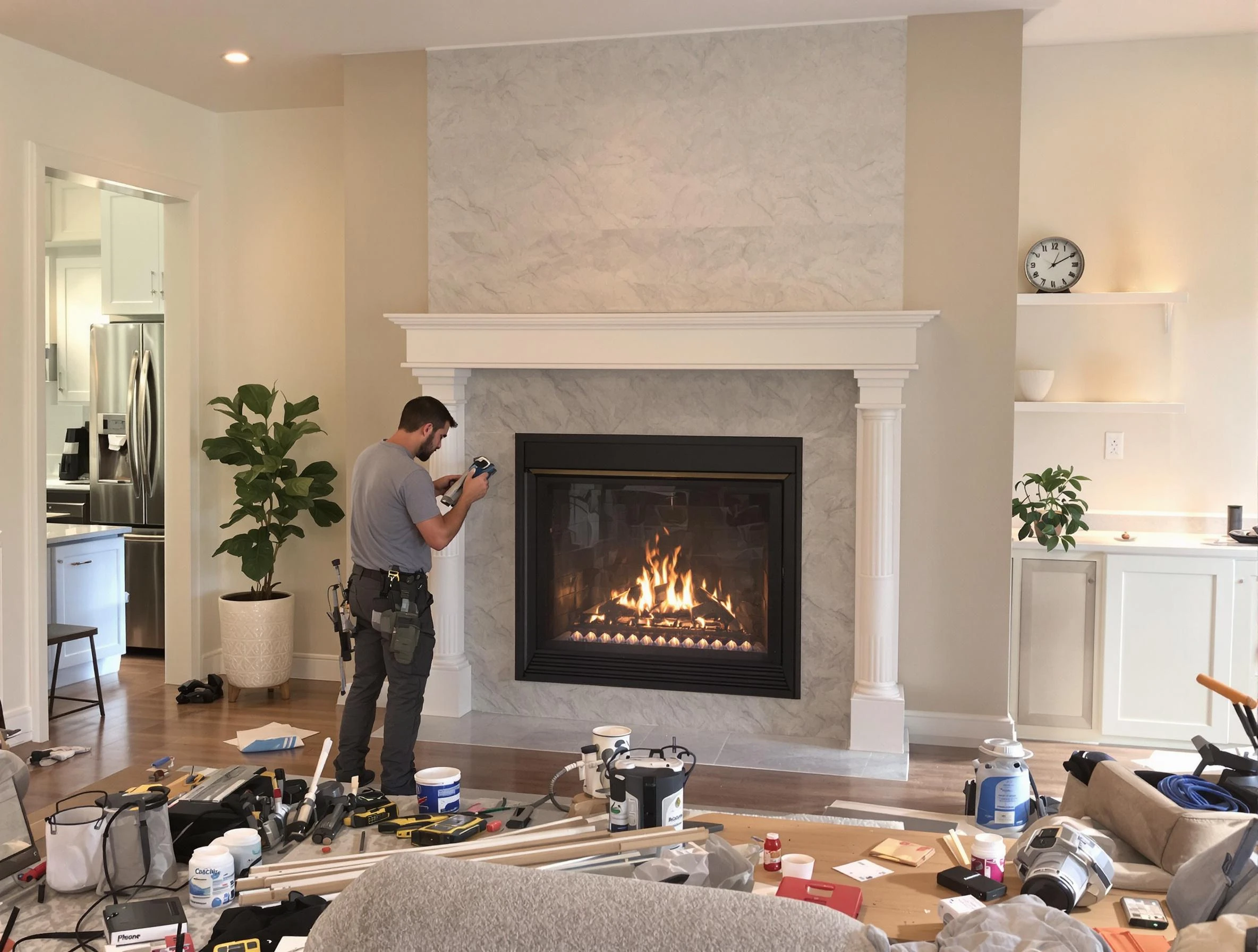 Newly installed fireplace by Millcreek Chimney Sweep in Millcreek, UT