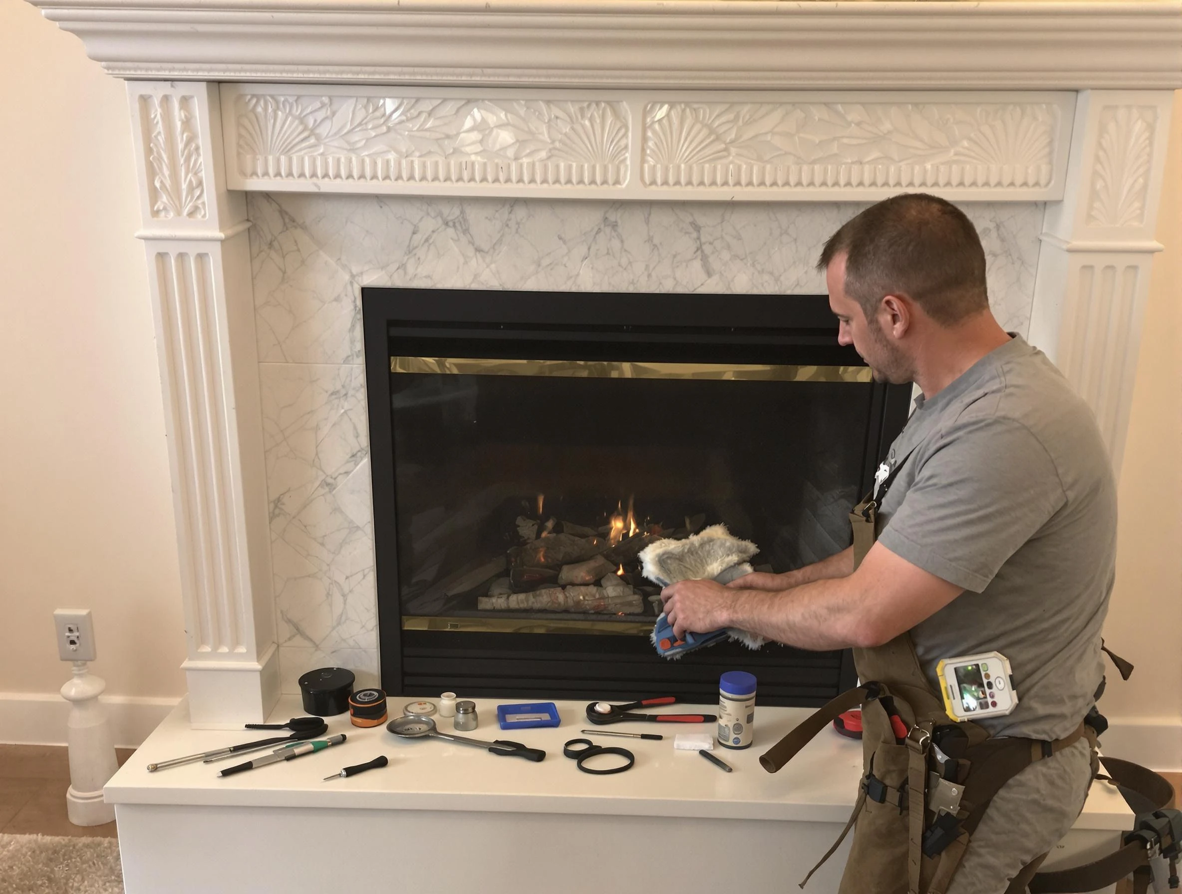 Millcreek Chimney Sweep performing fireplace maintenance in Millcreek, UT